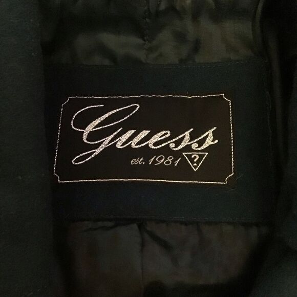 Guess Double Breasted Wool Blend Pea Coat Sz M - Picture 6 of 9